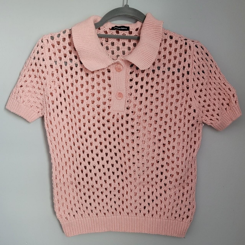 American Apparel Open Knit Tennis Shirt